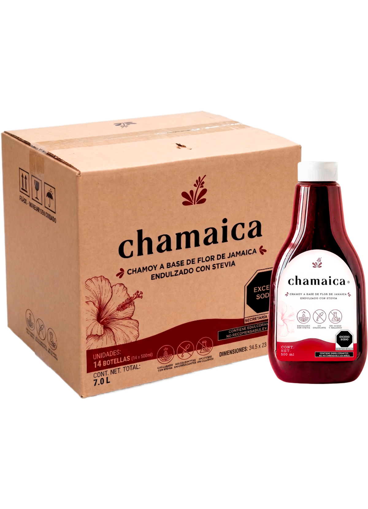Chamaica squeeze grande 500ml Caja 14 piezas